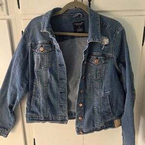 Blue Denim Jacket with Copper Buttons